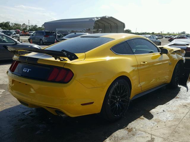 1FA6P8CF9H5328185 - 2017 FORD MUSTANG GT YELLOW photo 4