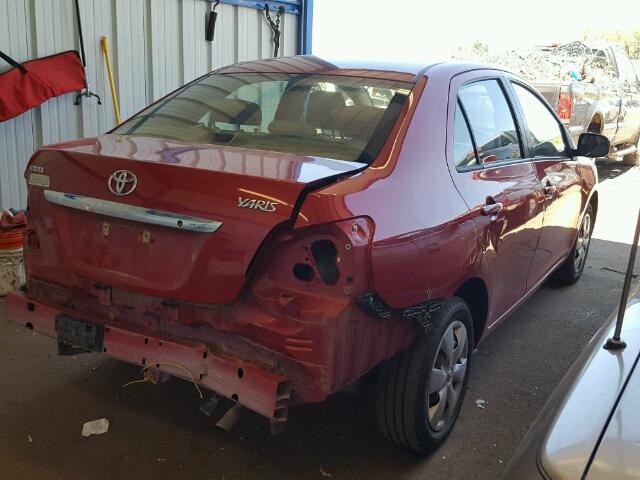 JTDBT923371152368 - 2007 TOYOTA YARIS RED photo 4