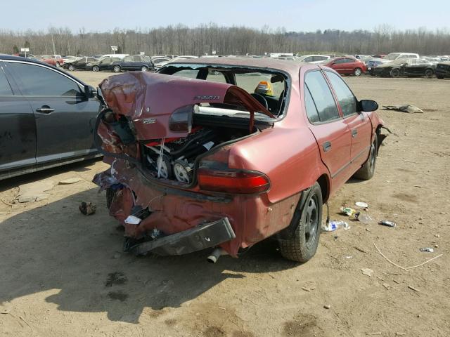 1Y1SK5263VZ432145 - 1997 GEO PRIZM BASE წითელი ფოტო 4