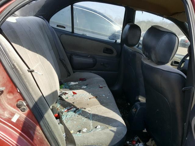 1Y1SK5263VZ432145 - 1997 GEO PRIZM BASE წითელი ფოტო 6