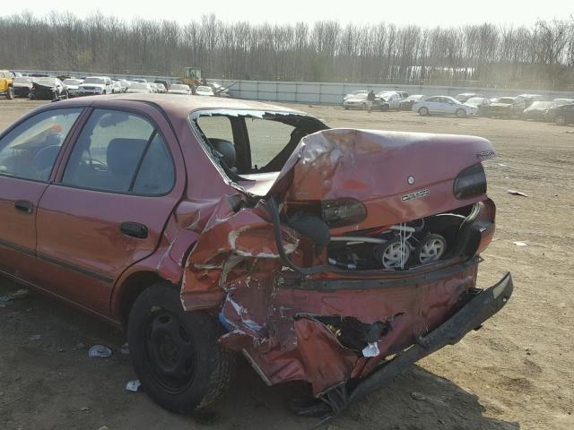 1Y1SK5263VZ432145 - 1997 GEO PRIZM BASE წითელი ფოტო 9