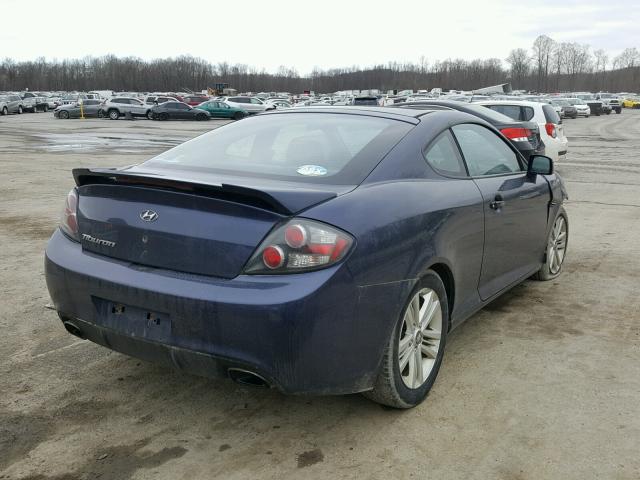 KMHHM66D97U257709 - 2007 HYUNDAI TIBURON GS BLUE photo 4