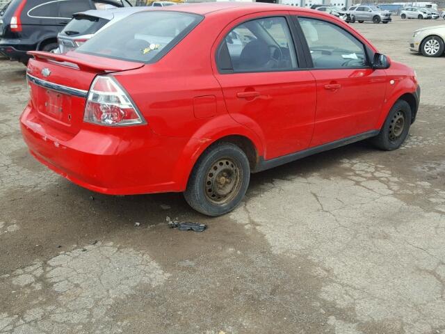 KL1TD556X8B164343 - 2008 CHEVROLET AVEO BASE Rouge photo 4