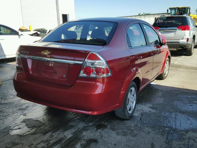 KL1TD5DE1AB045644 - 2010 CHEVROLET AVEO LS RED photo 4
