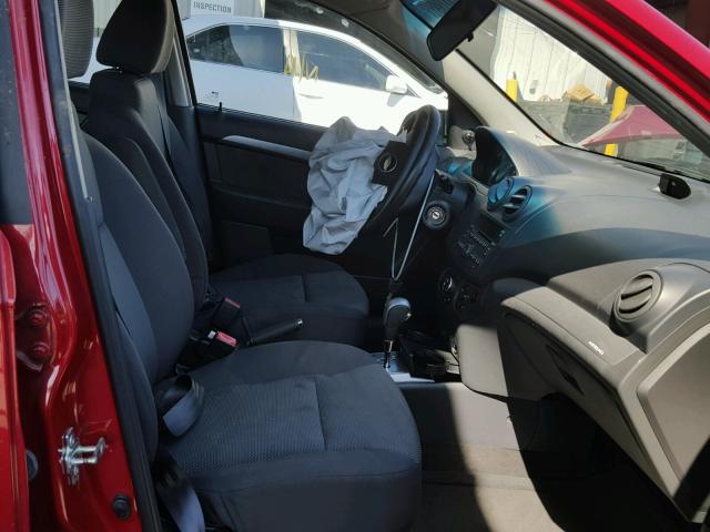 KL1TD5DE1AB045644 - 2010 CHEVROLET AVEO LS RED photo 5