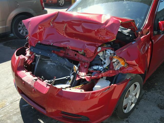 KL1TD5DE1AB045644 - 2010 CHEVROLET AVEO LS RED photo 9