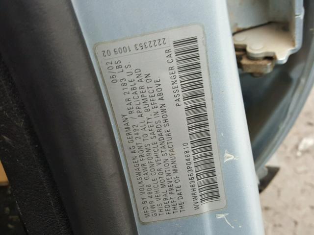 WVWRH63B53P046810 - 2003 VOLKSWAGEN PASSAT GLX 蓝色 照片 10