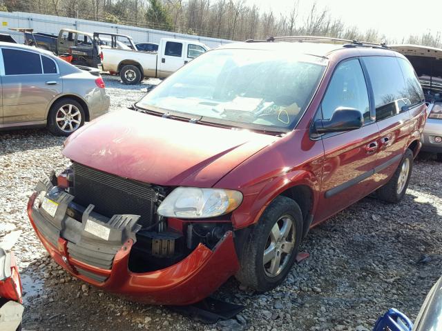 1D4GP45R65B336100 - 2005 DODGE CARAVAN SX BURGUNDY photo 2