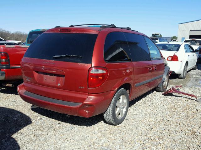 1D4GP45R65B336100 - 2005 DODGE CARAVAN SX BURGUNDY photo 4