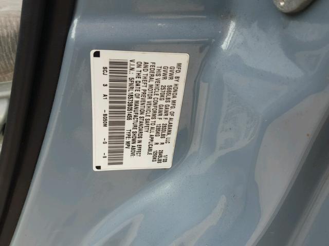 5FNRL18573B051456 - 2003 HONDA ODYSSEY LX BLUE photo 10