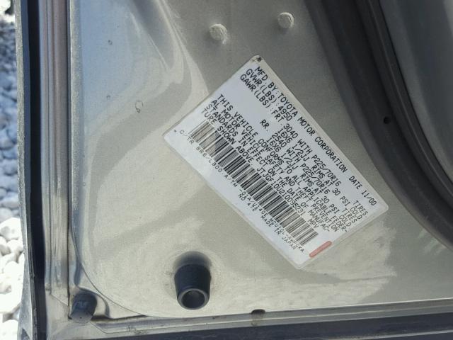 JTJGF10U210095231 - 2001 LEXUS RX 300 GRAY photo 10