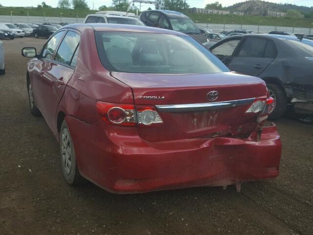 2T1BU4EE8DC101694 - 2013 TOYOTA COROLLA BA RED photo 3