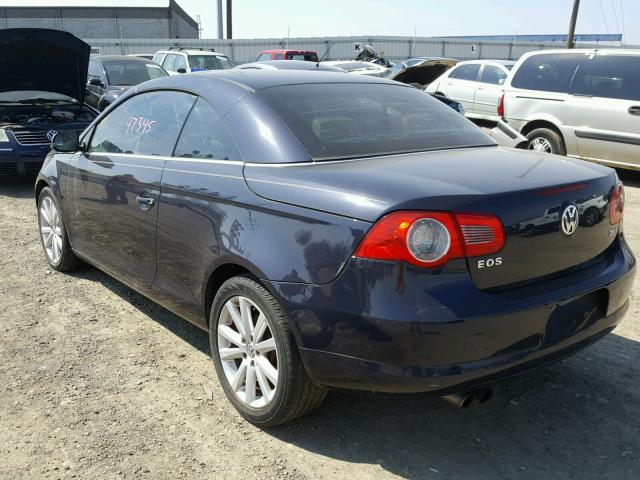 WVWFA71F37V003121 - 2007 VOLKSWAGEN EOS 2.0T L BLUE photo 3