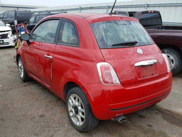 3C3CFFARXCT291050 - 2012 FIAT 500 POP RED photo 3