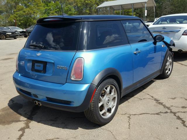 WMWRE33485TD90408 - 2005 MINI COOPER S BLUE photo 4