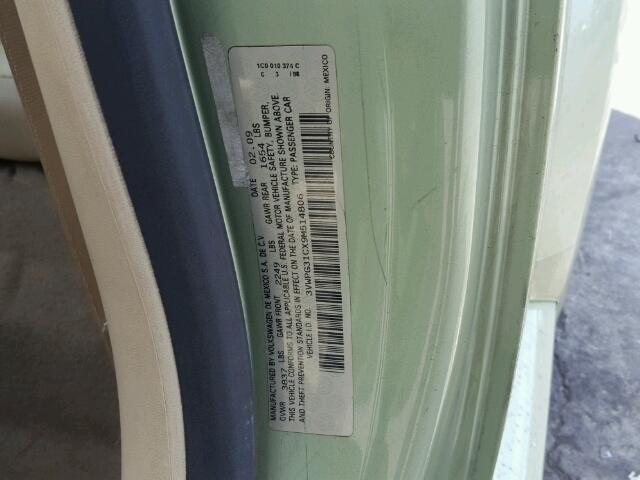 3VWPG31CX9M514806 - 2009 VOLKSWAGEN NEW BEETLE Yaşıl foto 10