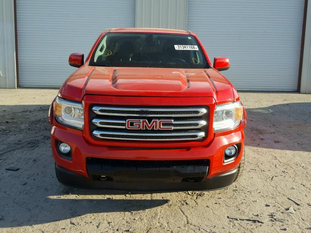 1GTG6BE36F1210603 - 2015 GMC CANYON SLE RED photo 9