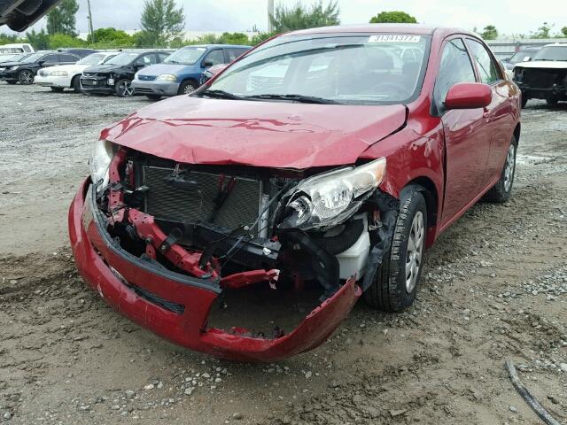 JTDBL40E699078827 - 2009 TOYOTA COROLLA BA RED photo 2