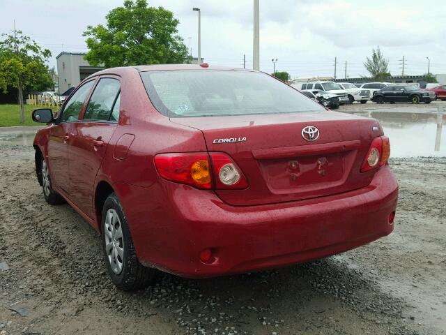 JTDBL40E699078827 - 2009 TOYOTA COROLLA BA RED photo 3