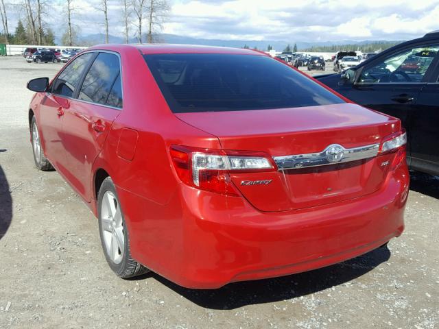 4T1BF1FK7CU635408 - 2012 TOYOTA CAMRY BASE RED photo 3