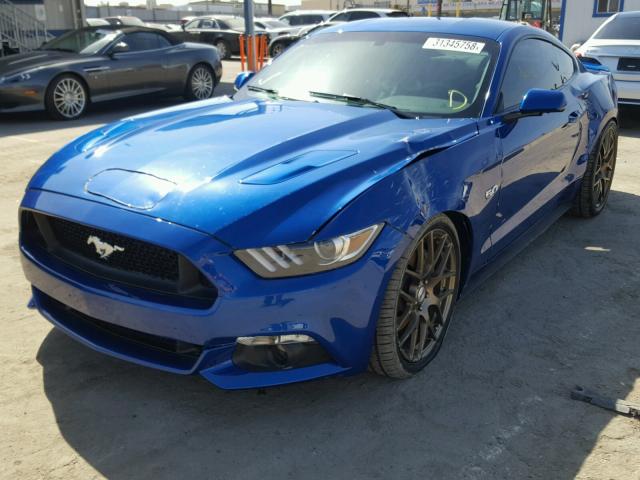 1FA6P8CF0H5259886 - 2017 FORD MUSTANG GT BLUE photo 2