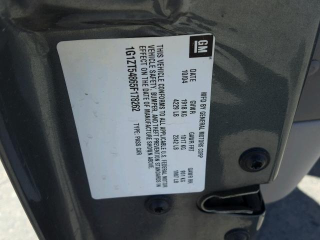 1G1ZT54865F178262 - 2005 CHEVROLET MALIBU LS ლურჯი ფოტო 10