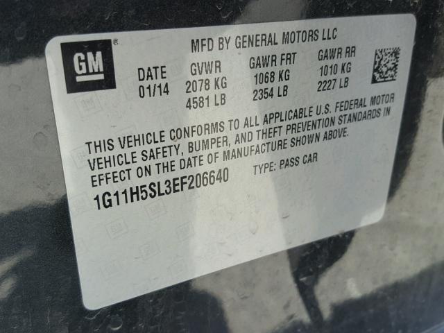 1G11H5SL3EF206640 - 2014 CHEVROLET MALIBU LTZ 灰色 照片 10