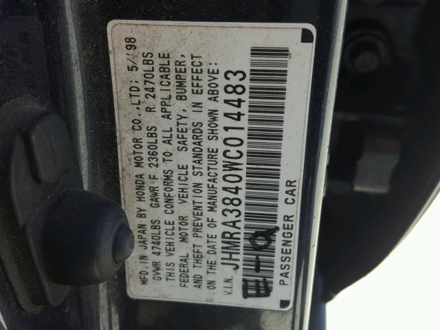 JHMRA3840WC014483 - 1998 HONDA ODYSSEY LX GRAY photo 10