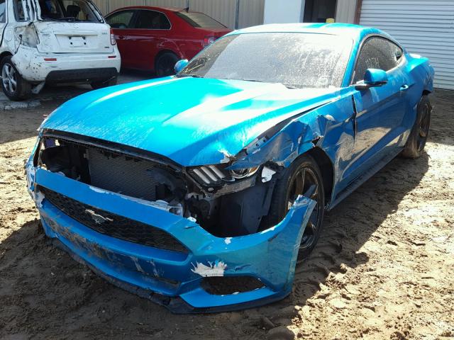 1FA6P8AM2F5429762 - 2015 FORD MUSTANG BLUE photo 2