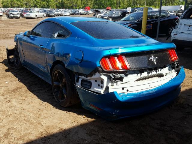 1FA6P8AM2F5429762 - 2015 FORD MUSTANG BLUE photo 3