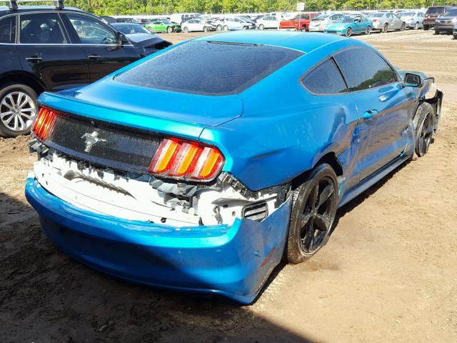 1FA6P8AM2F5429762 - 2015 FORD MUSTANG BLUE photo 4