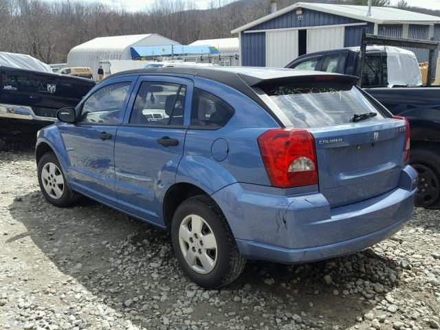 1B3HB28BX7D555072 - 2007 DODGE CALIBER BLUE photo 3