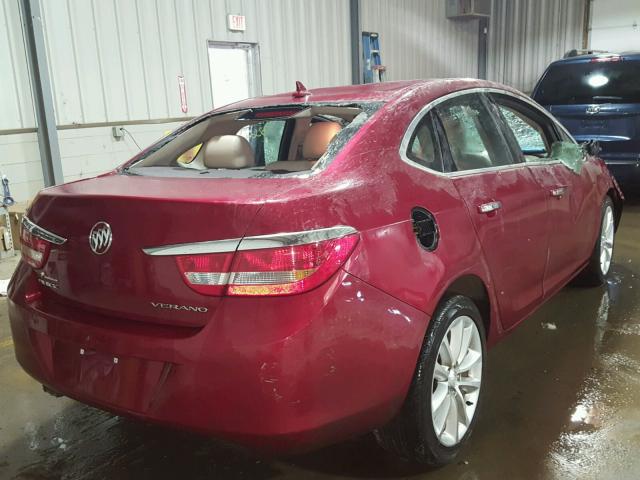 1G4PP5SK4D4165050 - 2013 BUICK VERANO RED photo 4
