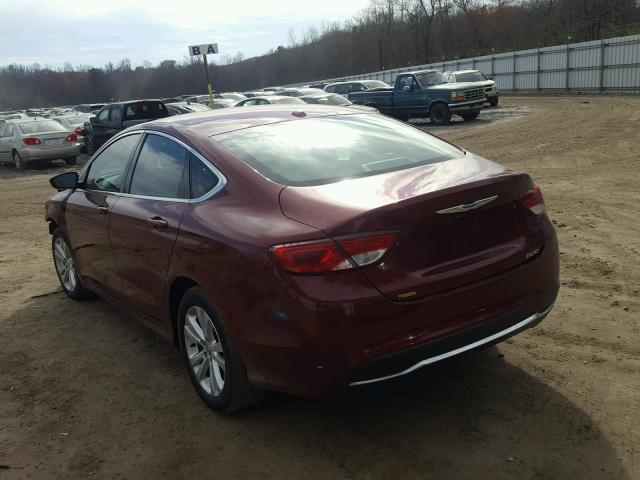 1C3CCCAB2FN590658 - 2015 CHRYSLER 200 LIMITE BURGUNDY photo 3