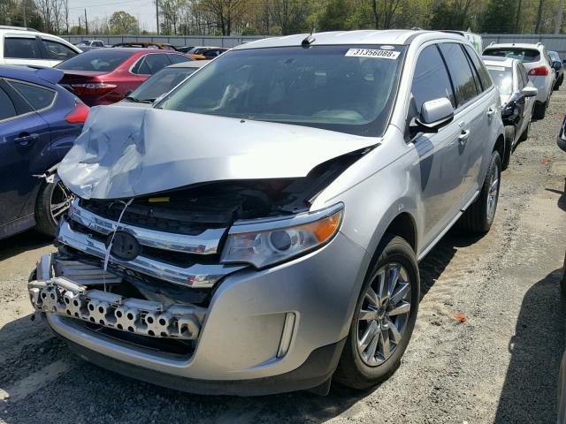2FMDK3KCXCBA09193 - 2012 FORD EDGE LIMIT SILVER photo 2