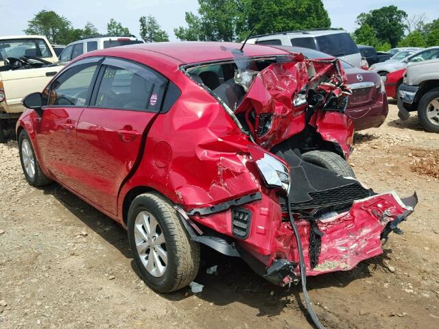 KNADN4A31D6207712 - 2013 KIA RIO EX RED photo 3