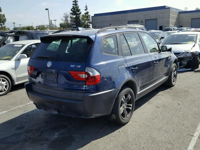 WBXPA93484WA66142 - 2004 BMW X3 3.0I BLUE photo 4