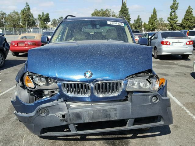 WBXPA93484WA66142 - 2004 BMW X3 3.0I BLUE photo 9