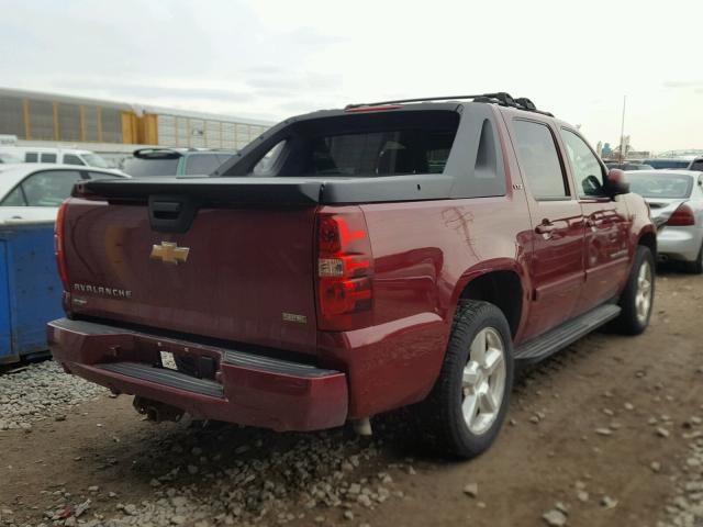 3GNFK12357G186181 - 2007 CHEVROLET AVALANCHE MAROON photo 4