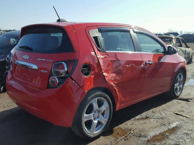 1G1JE6SB0F4119846 - 2015 CHEVROLET SONIC LTZ RED photo 4