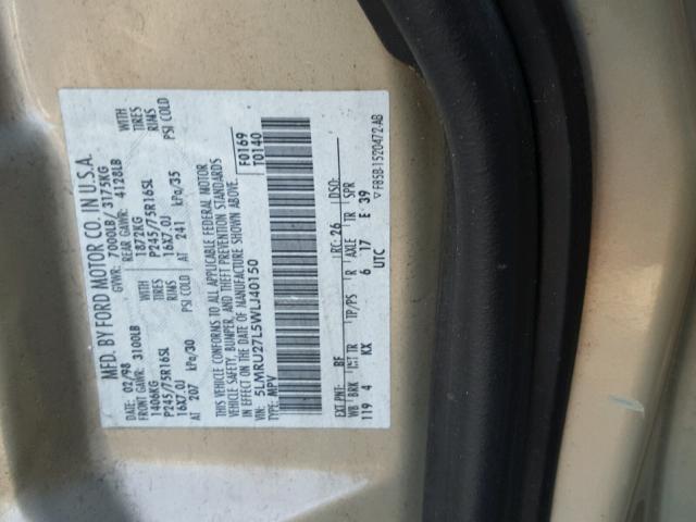 5LMRU27L5WLJ40150 - 1998 LINCOLN NAVIGATOR 米色 照片 10