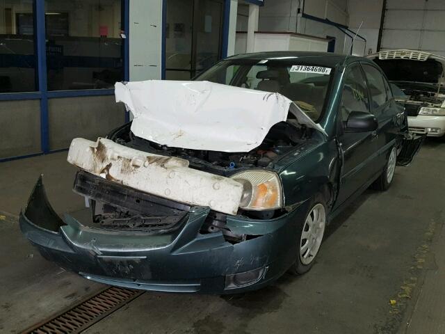 KNADC125456371980 - 2005 KIA RIO GREEN photo 2