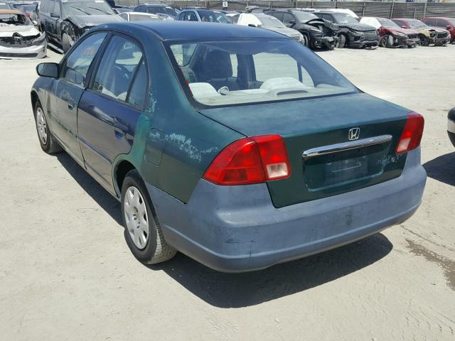 1HGES16532L004894 - 2002 HONDA CIVIC LX GREEN photo 3