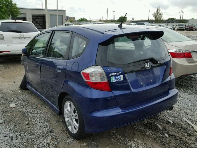 JHMGE8H5XBC002689 - 2011 HONDA FIT SPORT BLUE photo 3