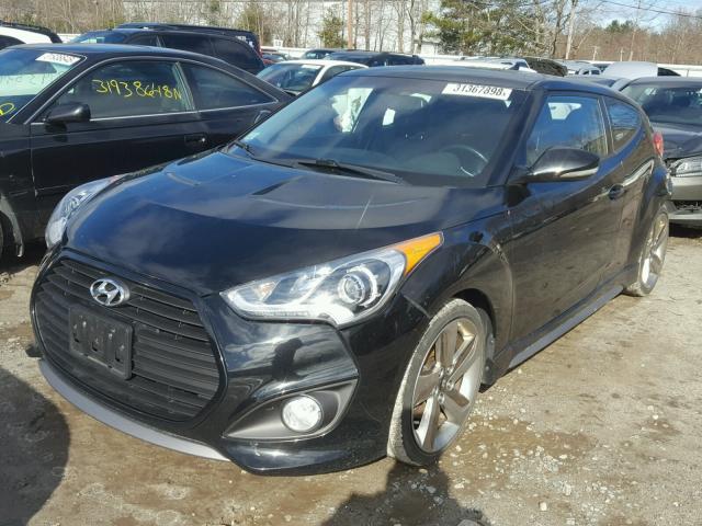 KMHTC6AE1DU180942 - 2013 HYUNDAI VELOSTER T BLACK photo 2