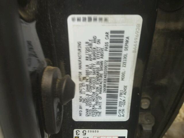 1NXBR30E48Z039072 - 2008 TOYOTA COROLLA CE BLACK photo 10