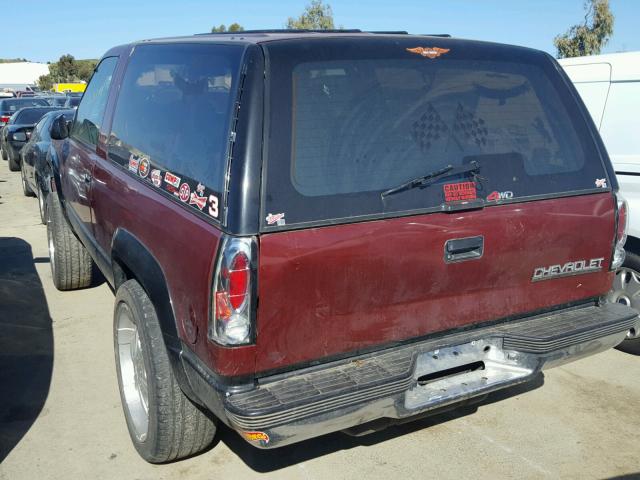 1GNEK18K4NJ320135 - 1992 CHEVROLET BLAZER K15 RED photo 3