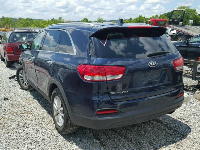 5XYPG4A56GG105139 - 2016 KIA SORENTO LX BLUE photo 3