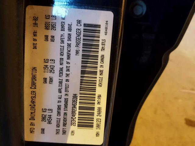 2B3HD46R23H535384 - 2003 DODGE INTREPID S Mavi foto 10