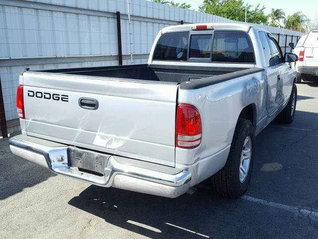 1B7GL22X11S275250 - 2001 DODGE DAKOTA SILVER photo 4